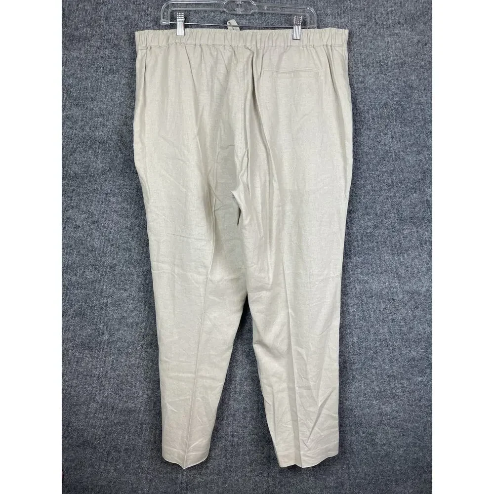 Men's Havanera Classic-Fit Linen-Blend Drawstring Pants in Stone/Natural, XL/TG‎